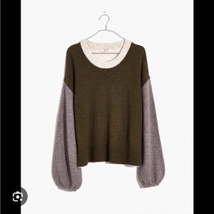 Madewell Colorblock Payton Pullover Sweater in Coziest Yarn